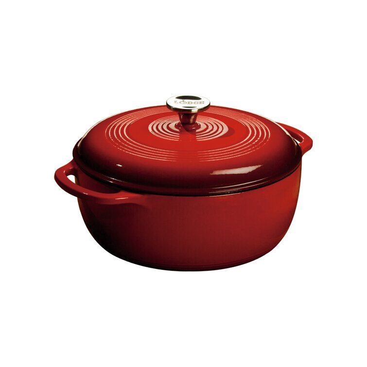 Red 11-inch Lodge Enameled Cast Iron Skillet