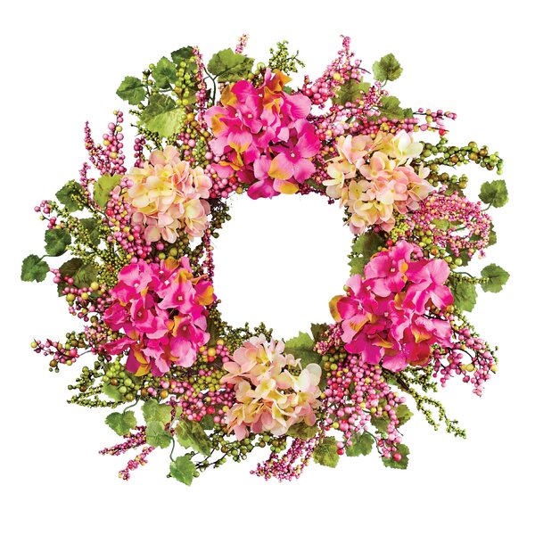 English Garden Artificial Spring Wildflower Hoop Wreath Decoration