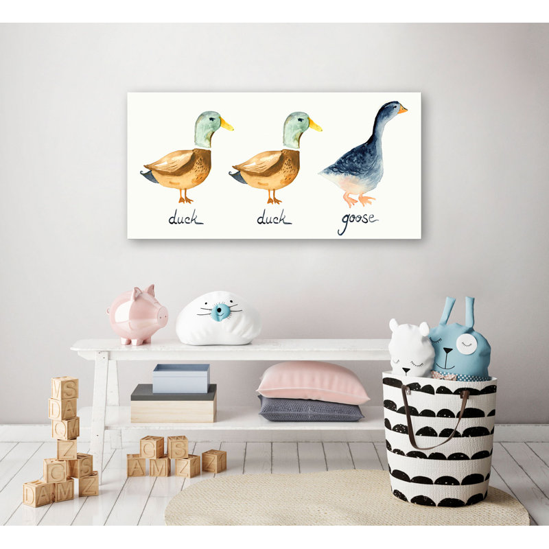Oopsy Daisy Watercolor Duck Duck Goose Canvas Art Wayfair