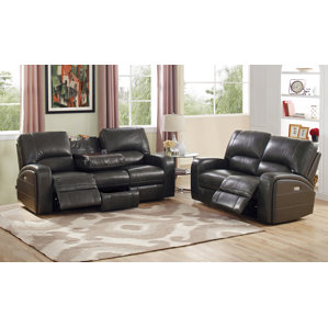 Woodhull Leather 2 Piece Living Room Set by Red Barrel Studio