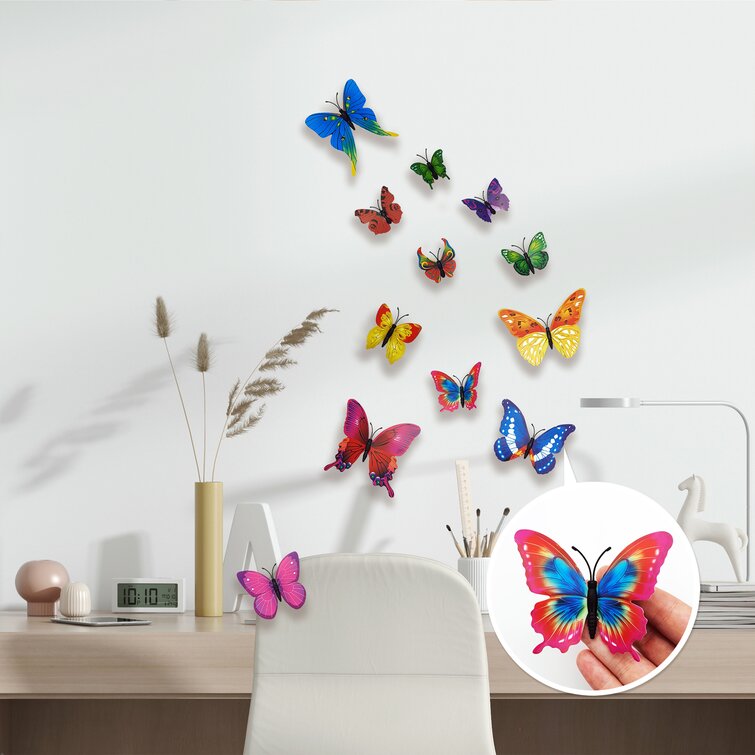 Walplus 3D Colourful Dots Butterflies Wall Sticker Art