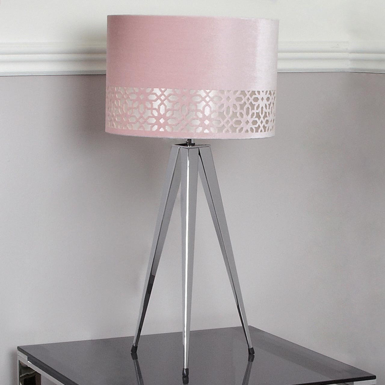 blush pink tripod table lamp