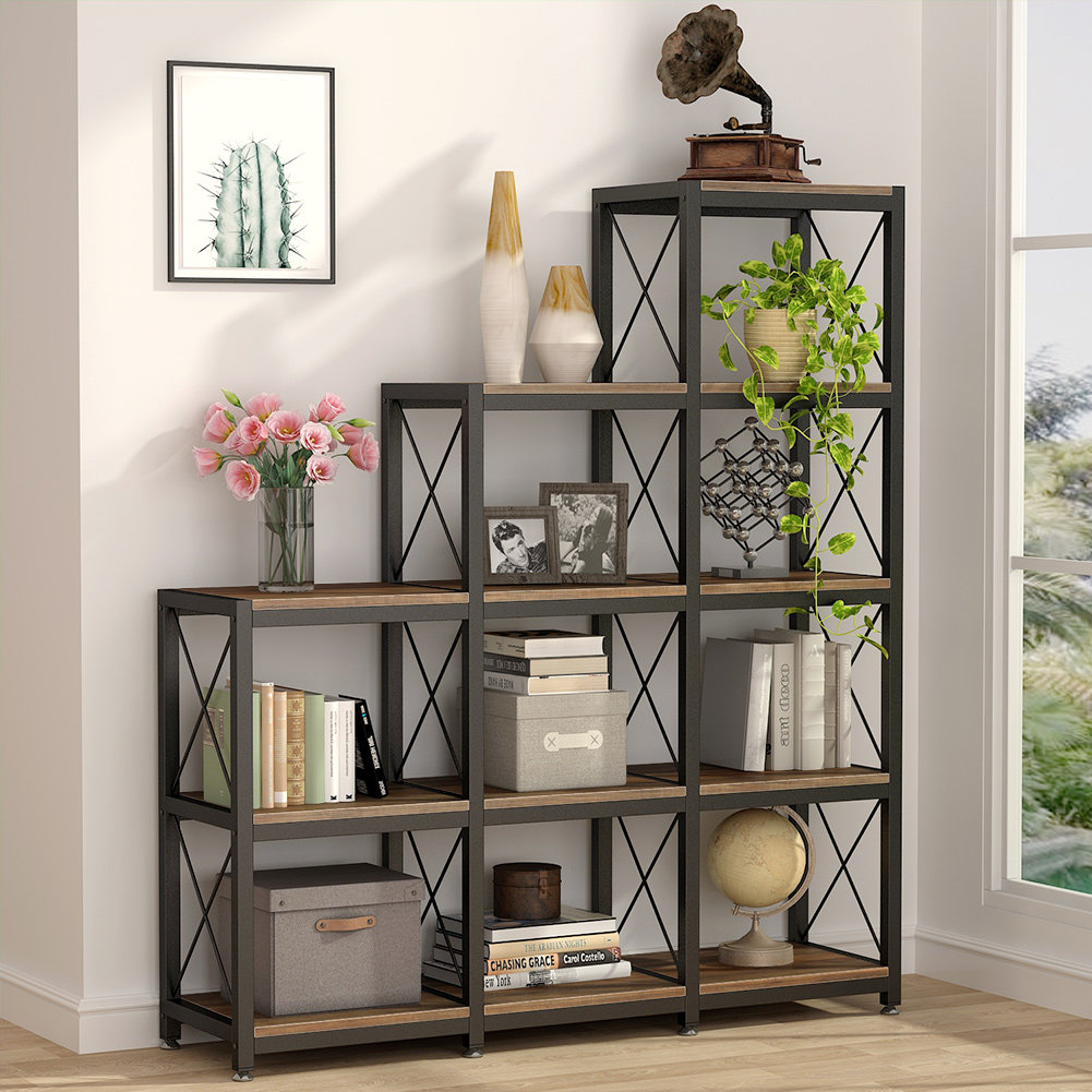 45.28'' W Metal Step Bookcase 