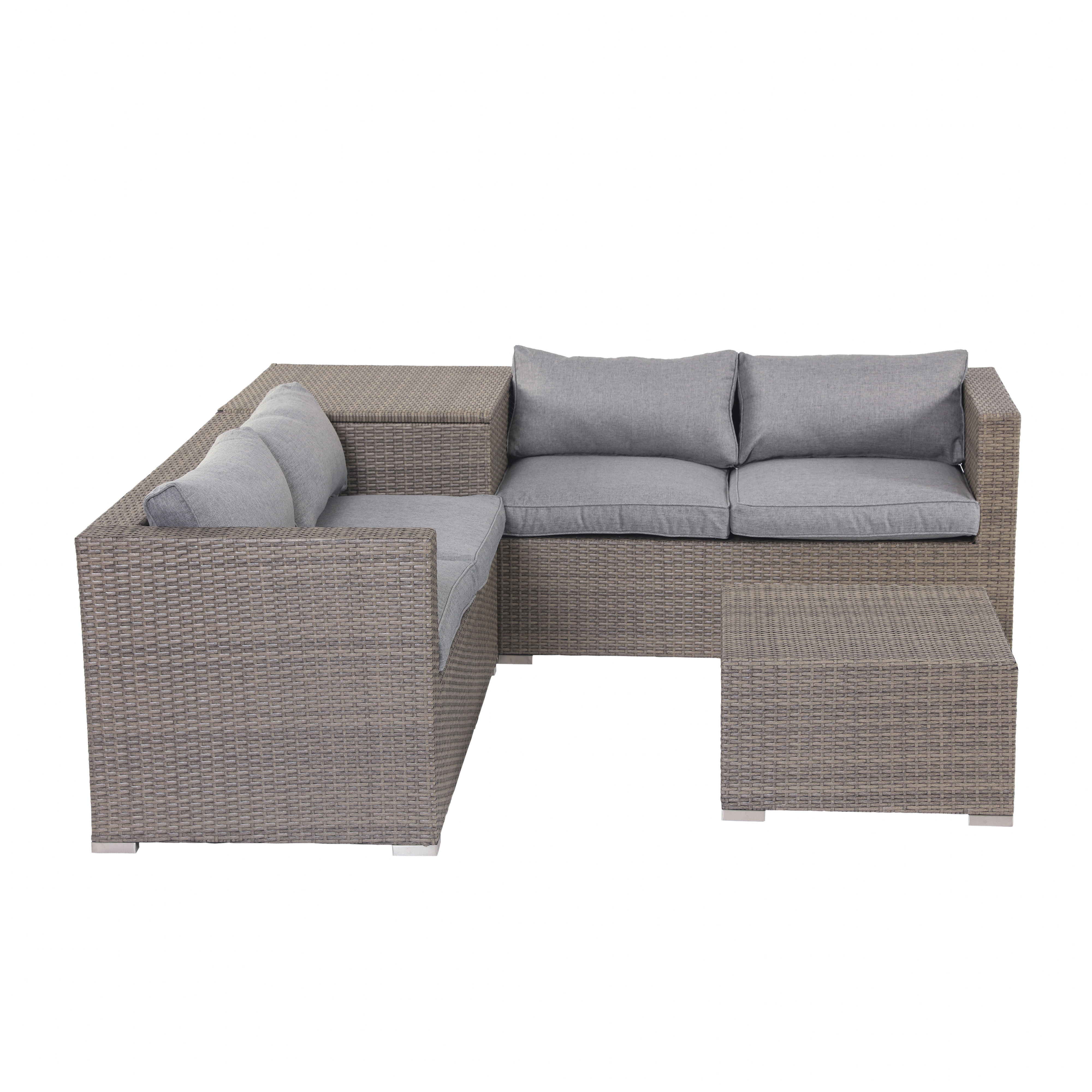 Brayden Studio Vankirk 4 Piece Sectional Seating Group With Cushions Reviews Wayfair