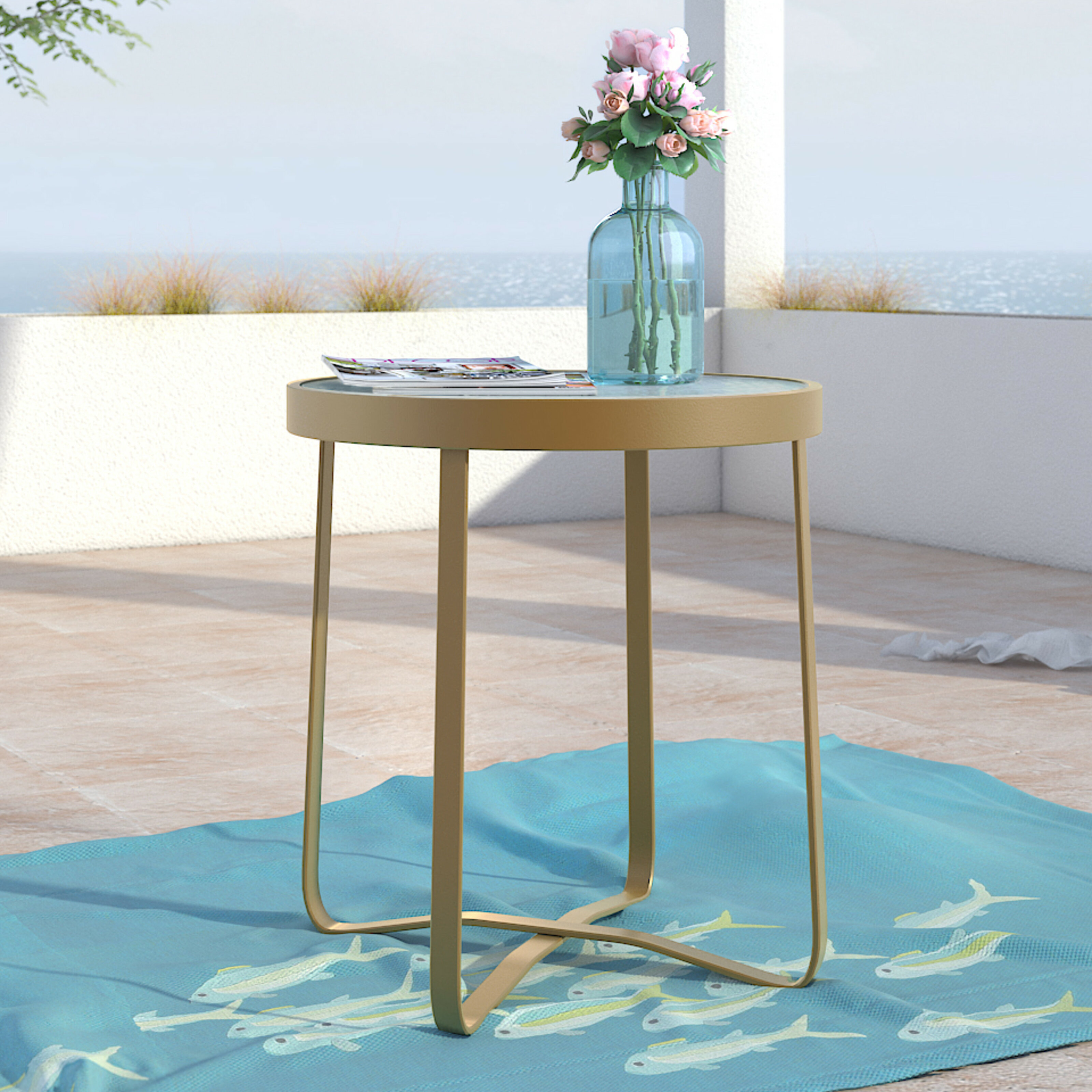 Elle Decor Mirabelle Glass Side Table Wayfair