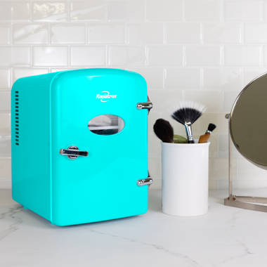 mirror 0.52 cu ft led mini fridge
