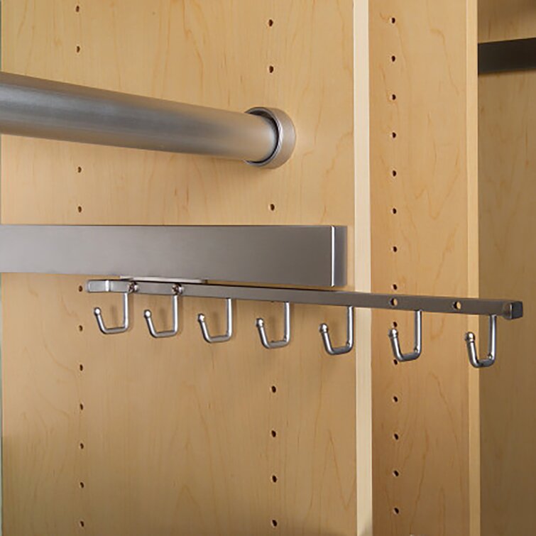 2pk  Wood Hanger Belt Tie Organizers 12 Chrome Hooks Closet Space Saver LOT 