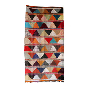 Kilim Boucherouite Vintage Moroccan Hand Knotted Wool Orange/Gray Area Rugu00a0