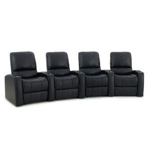 Leather Home Theater Recliner (Row of 4) by Latitude Run