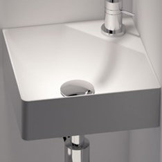 Cantrio Koncepts Solidtech Square Corner Bathroom Sink With Overflow Reviews Wayfair Ca