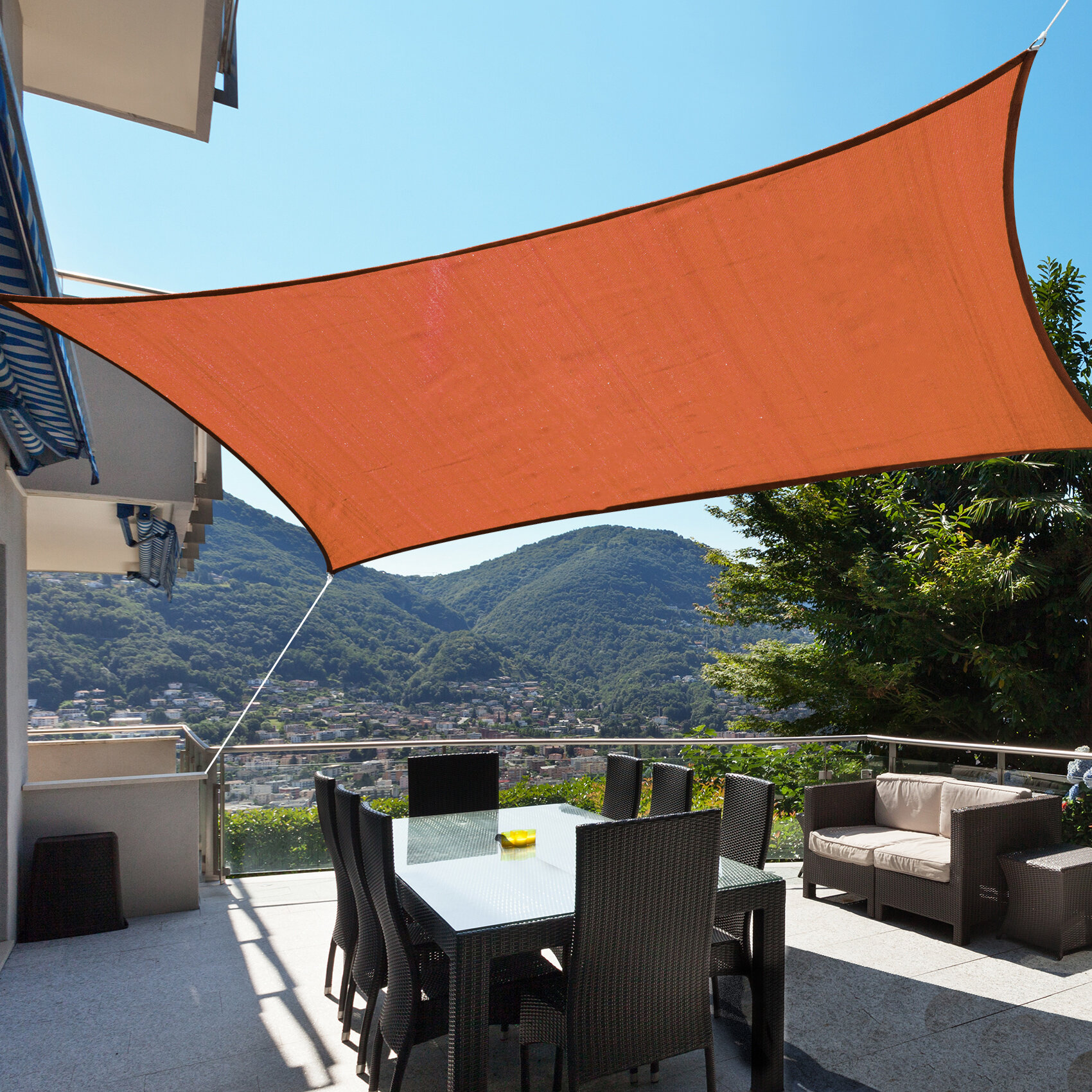 Sand Backyard Outdoor Pamapic 20' x 20' x 20' Shade Sails Triangle Sun Shade Sail Canopy for Patio Garden Restaurant 