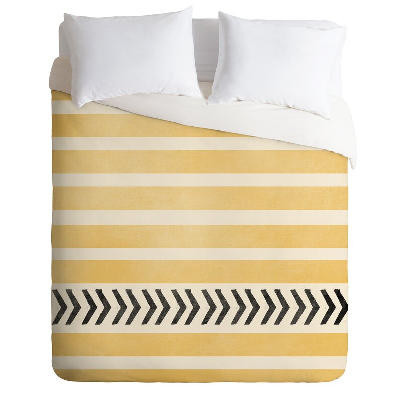 East Urban Home Yellow Stripes And Arrows Duvet Cover Set
