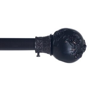 15 Piece Floral Ball Single Curtain Rod and Hardware Set