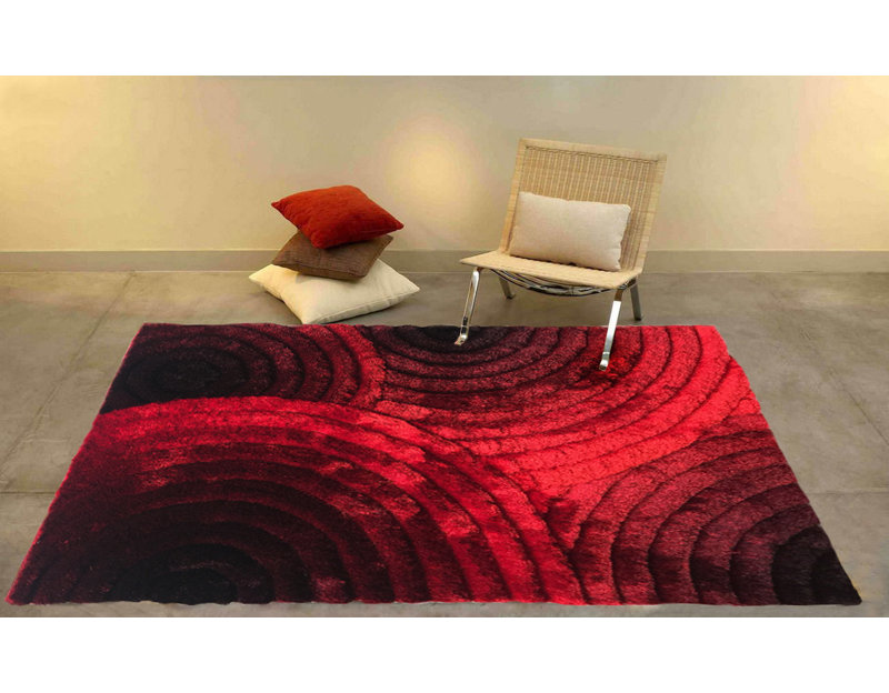 Orren Ellis Fernly Red/Black Area Rug & Reviews | Wayfair