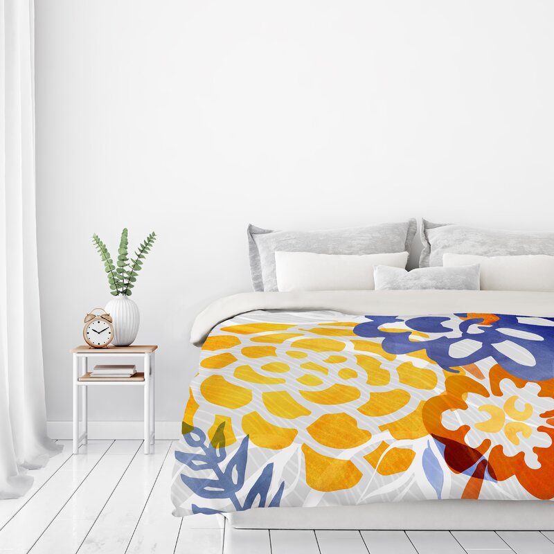 East Urban Home Modern Tropical Bright Floral Abstract Single