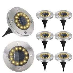 White Solar Powered Integrated LED Pathway Light Pack (Set of 8)