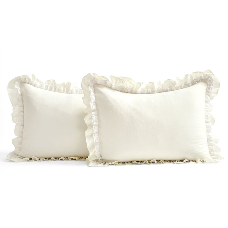 One Allium Way Jadyn Shabby Elegance Ruffle Lace 3pc Bedspread Set Reviews Wayfair