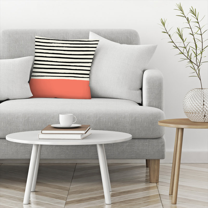 East Urban Home Coral Throw Pillow Wayfair