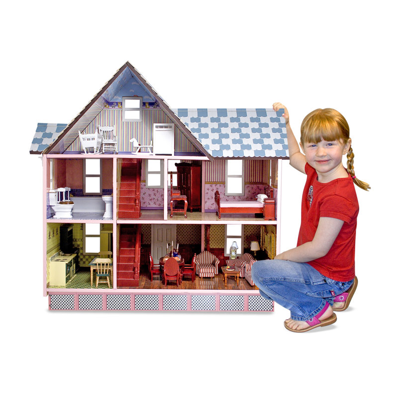 melissa and doug pink dollhouse