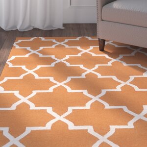 Blaisdell Orange Geometric Keely Area Rug