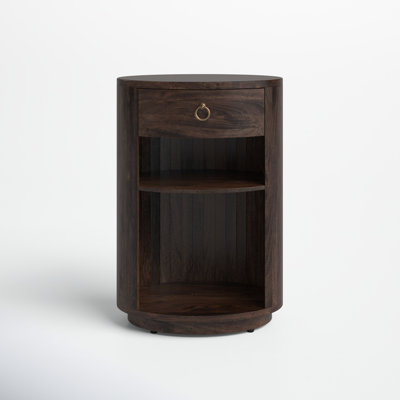 ( damaged)Aviel Drum End Table with Storage