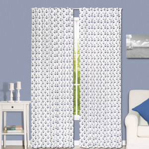 Anchor Nautical Blackout Rod Pocket Curtain Panels (Set of 2)