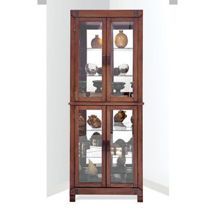 Wellesley Lighted Corner Curio Cabinet