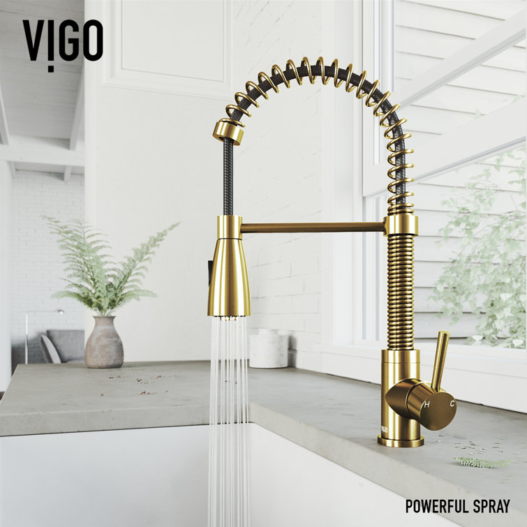 VIGO Brant Pull Down Single Handle Kitchen Faucet with ...