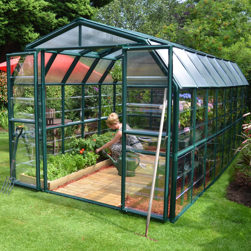 Rion Grand Gardener 2 Clear 8 Ft W X 16 Ft D Greenhouse Wayfair
