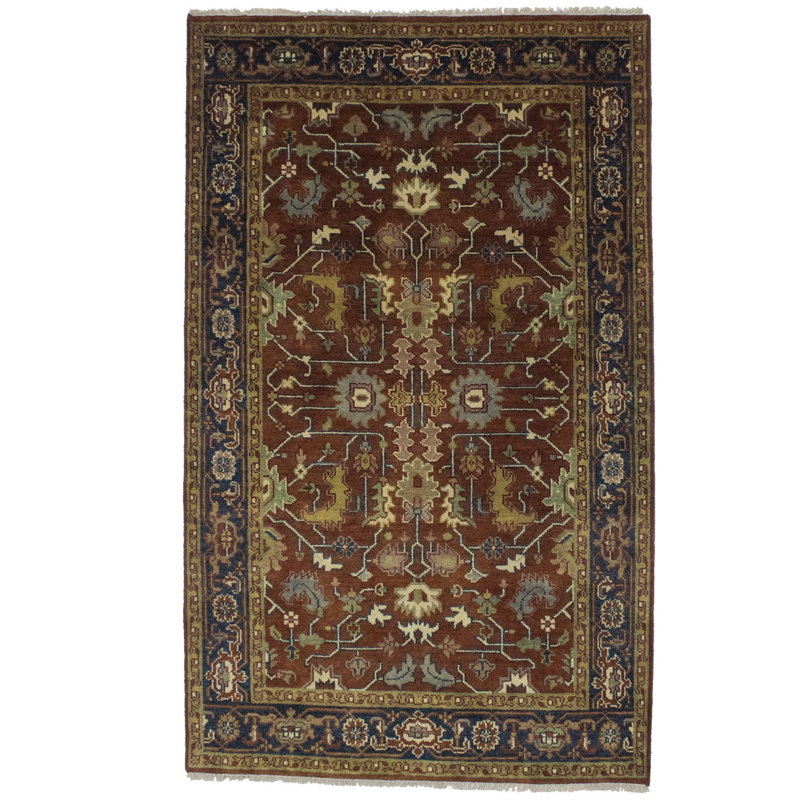 Darby Home Co Munn Oriental Hand Knotted Rectangle 4 11 X 8 Wool Red Brown Area Rug Wayfair