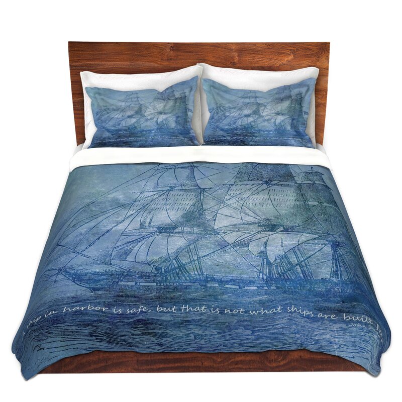 Breakwater Bay Rolen Sailboat Quote Duvet Cover Set Wayfair