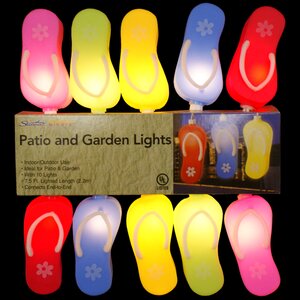 10-Light Flip-Flop Sandal String Lights (Set of 10)
