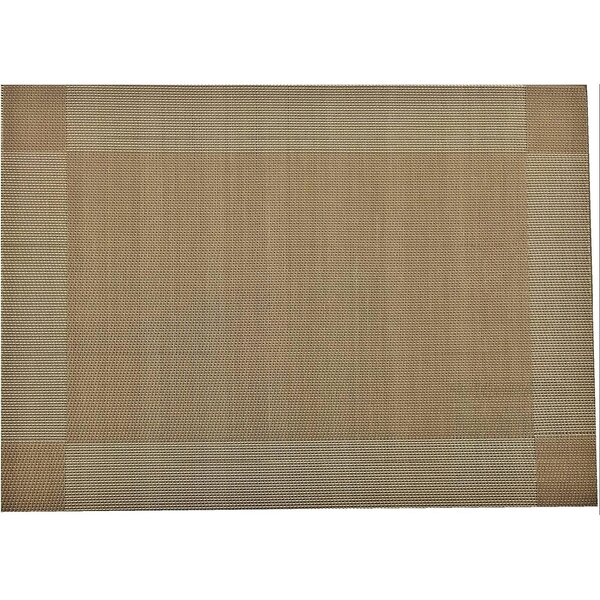 6 New 18" x 13" Brown Patterened Vinyl Woven Placemats