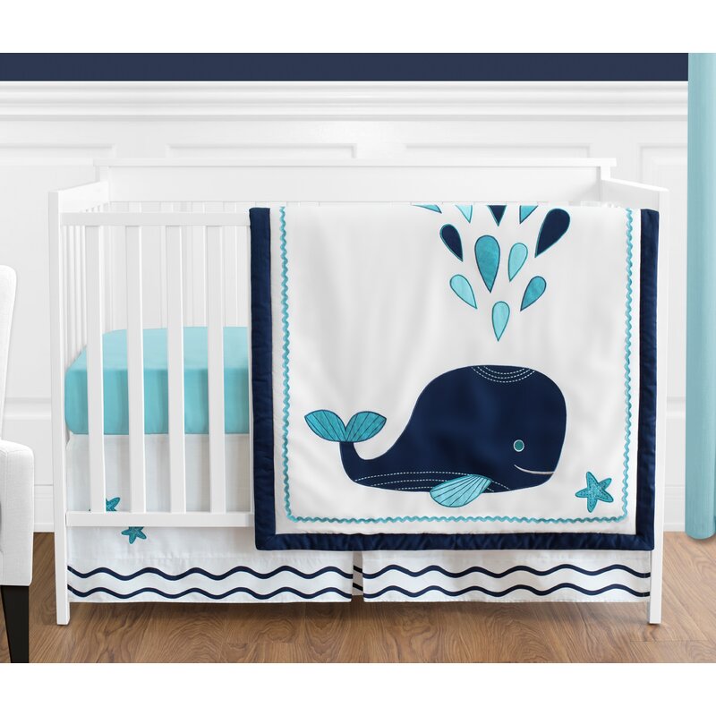 whale crib bedding set