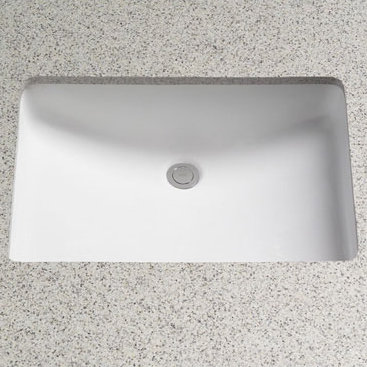 Rimless Ceramic Rectangular Undermount Bathroom Sink With Overflow