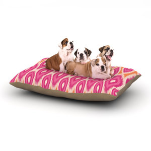 Amanda Lane 'Pink and Orange Moroccan' Magentagerine Dog Pillow with Fleece Cozy Top