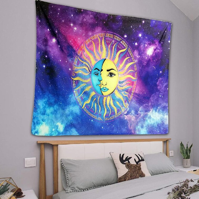 East Urban Home Tapestry Wall Hanging Sun Moon Tapestries Trippy Wall Art Home Decor For Living Room Bedroom Dorm Room Wayfair