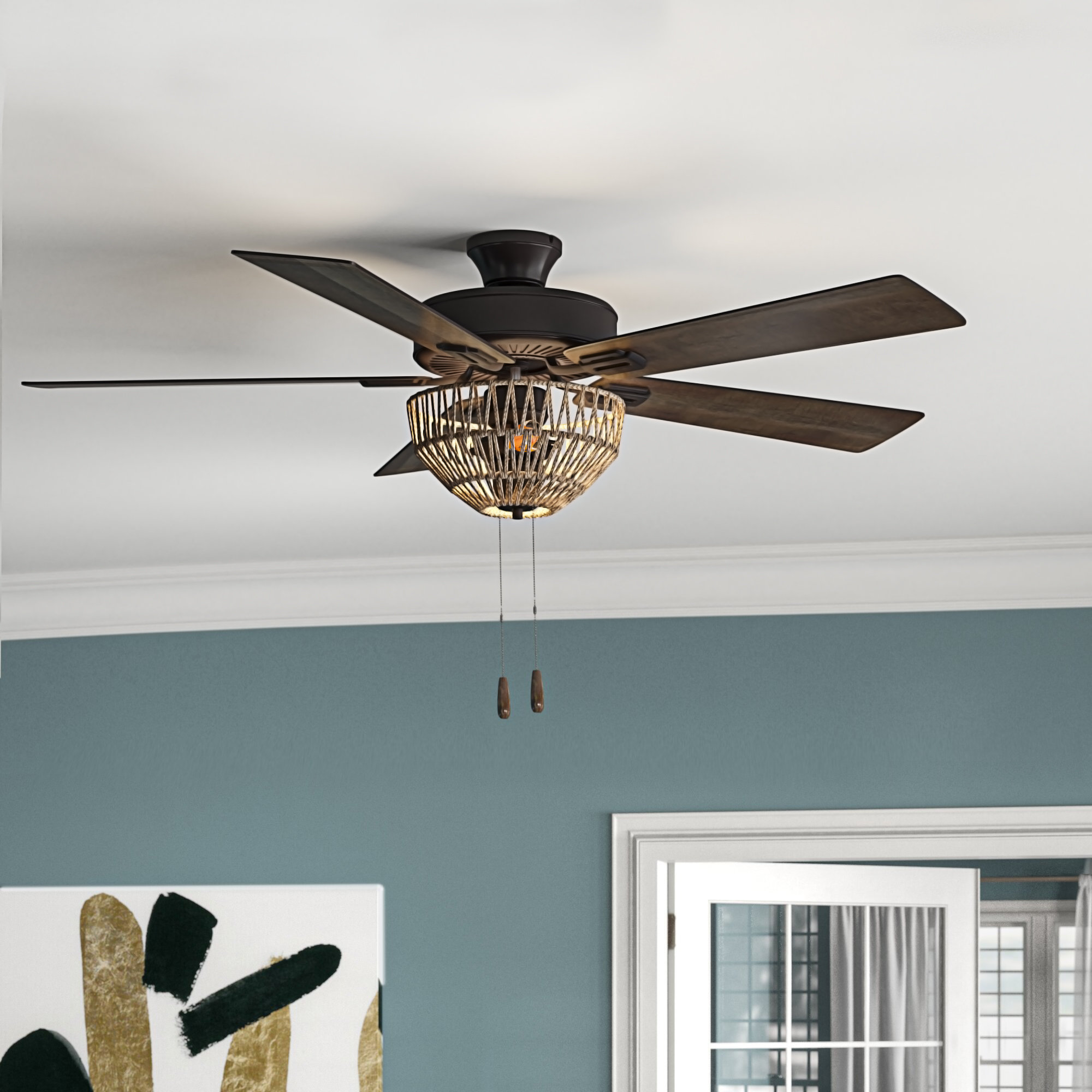 Mistana 52 Isabella 5 Blade Standard Ceiling Fan With Pull Chain And Light Kit Included Reviews Wayfair