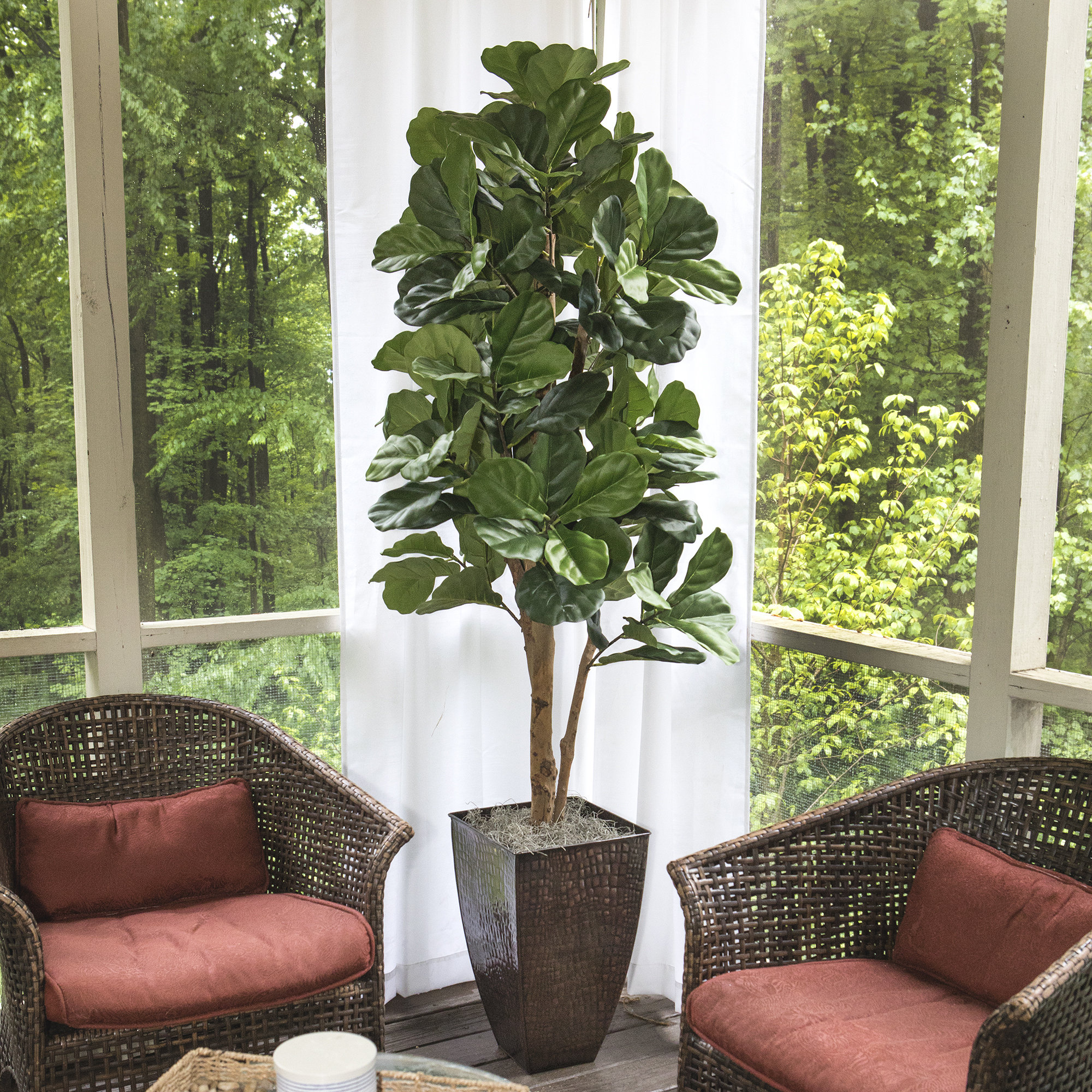Freeport Park® Artificial Fiddle Leaf Fig Tree in Basket & Reviews