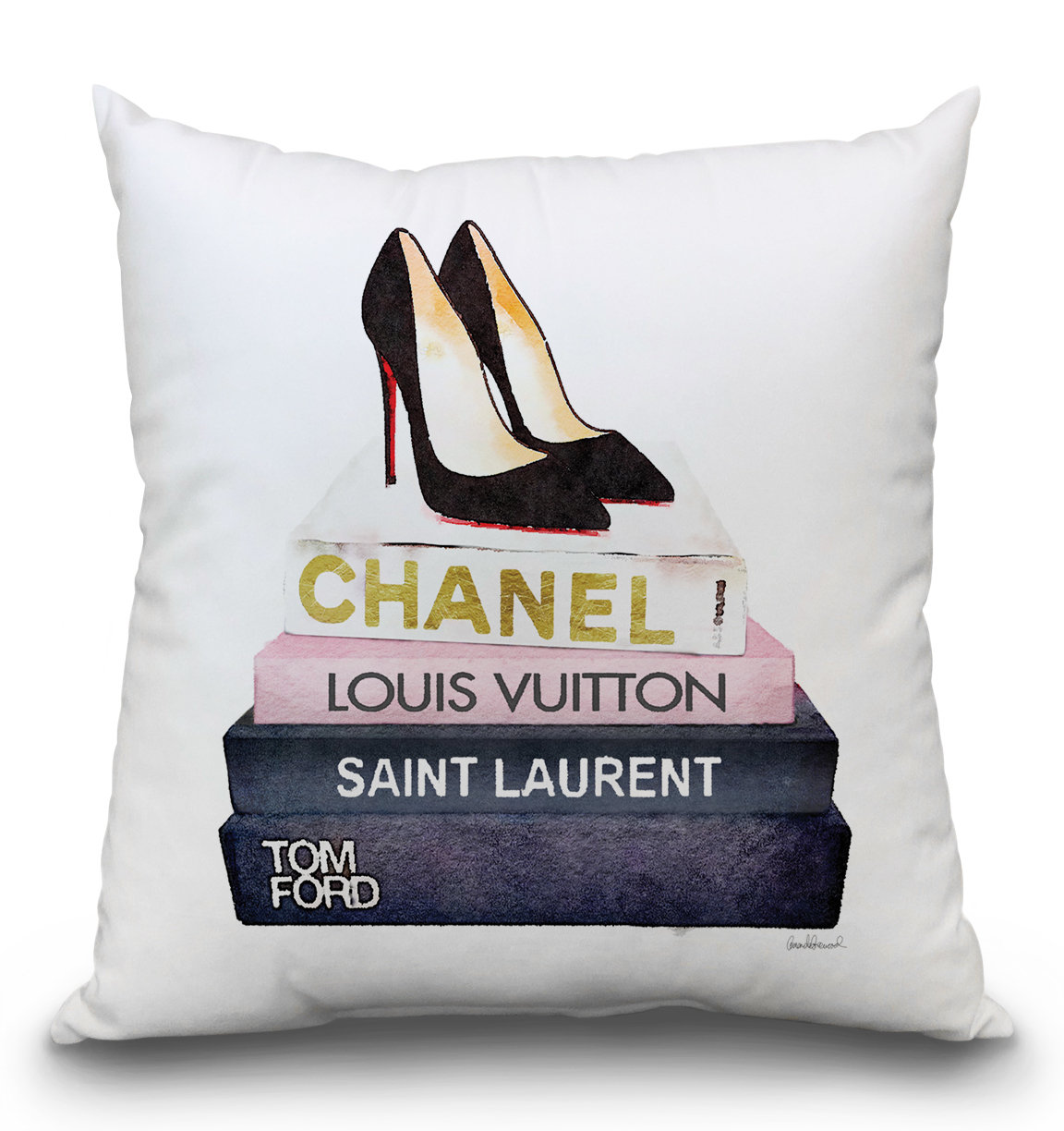 House Of Hampton Glines Book Stack Shoes Iii Throw Pillow Wayfair Ca