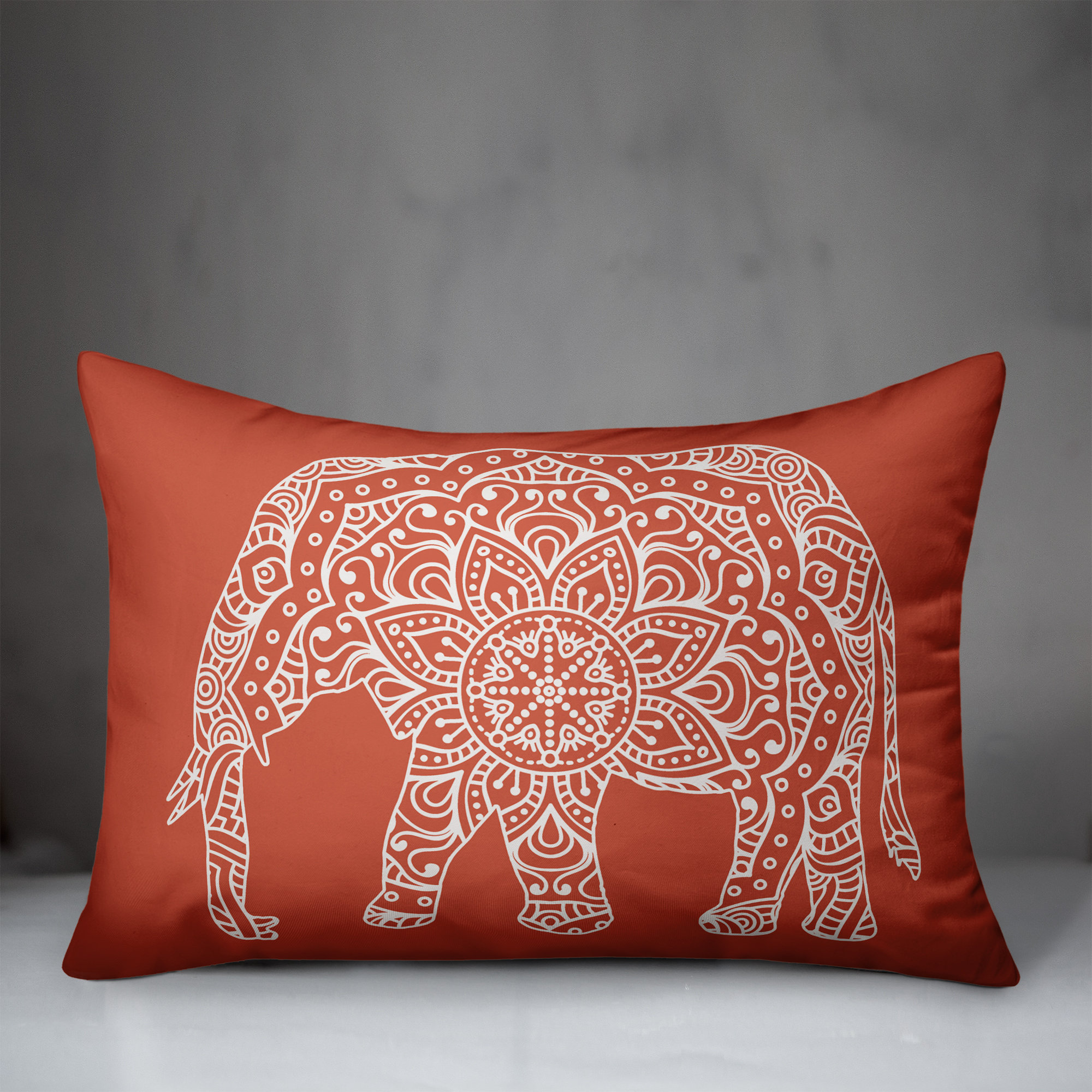 Bungalow Rose Cummings Mandala Elephant Lumbar Pillow Wayfair