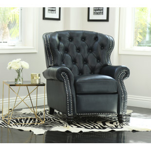 Navy Blue Leather Recliner Wayfair Quickview