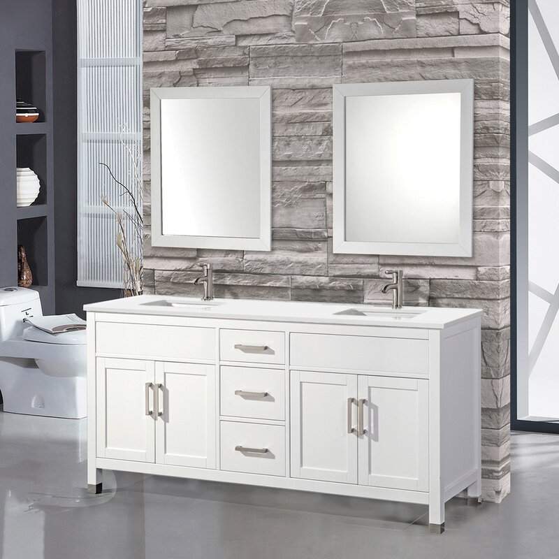 Denault 84 Double Sink Bathroom Vanity Set