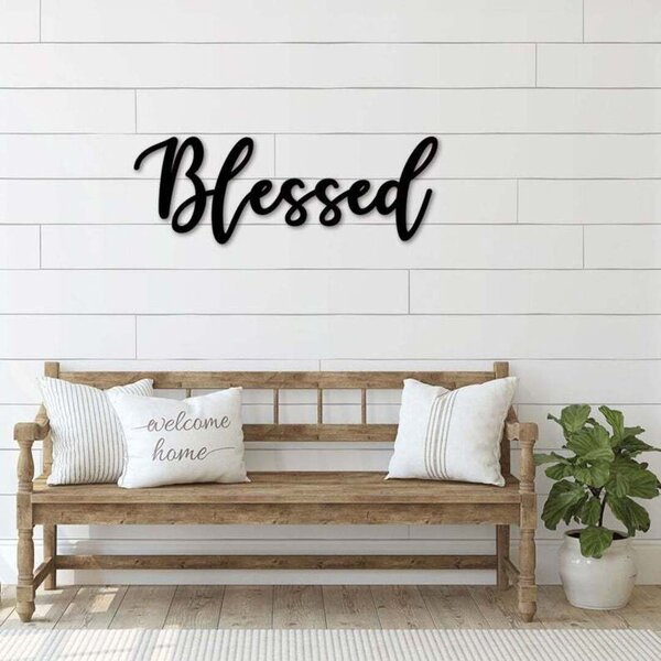 Blessed Sign for Home Decor Blessed Wooden Blessed Block Letters Rustic Tabletop Words Decor