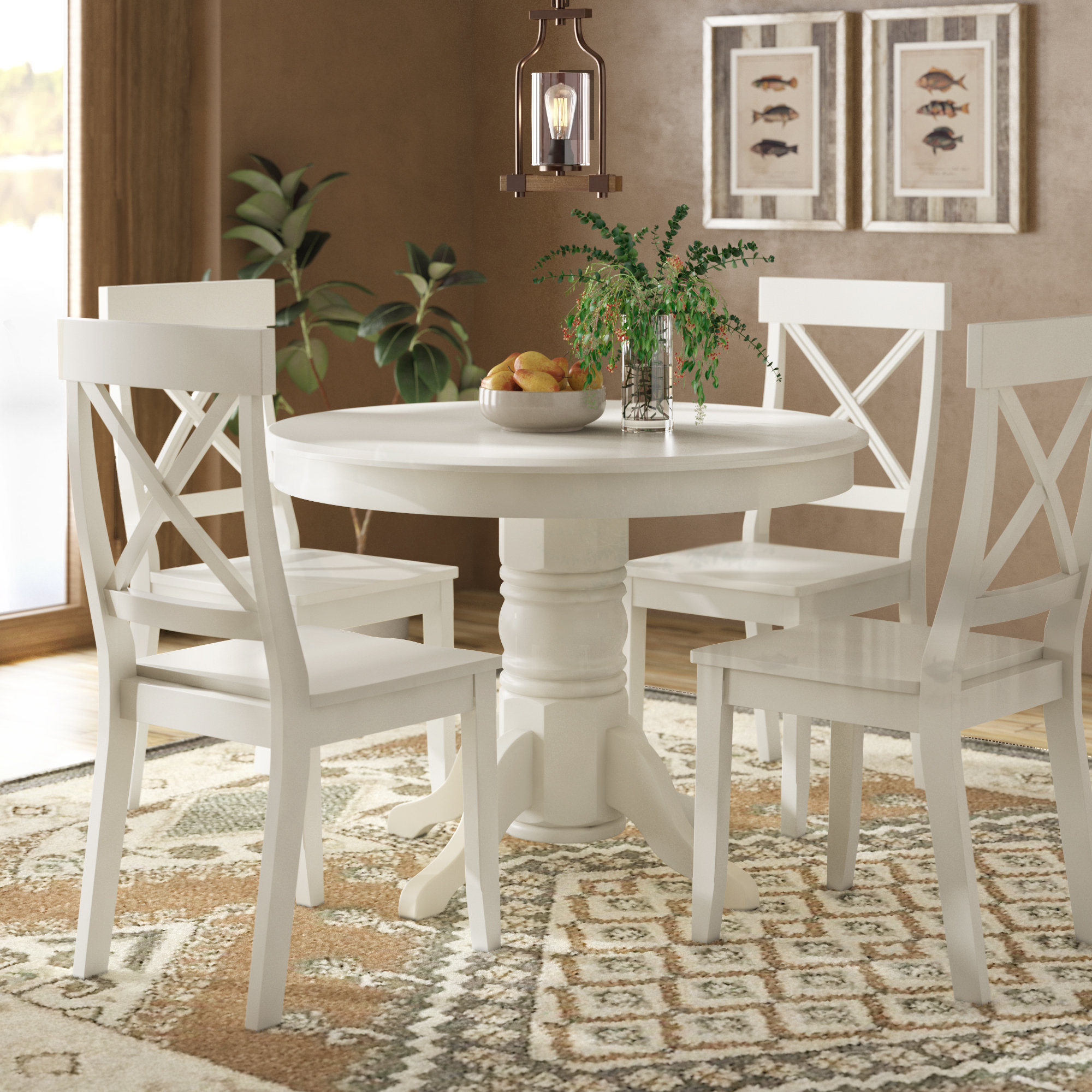 August Grove Standridge 5 Piece Solid Wood Dining Set Reviews Wayfair