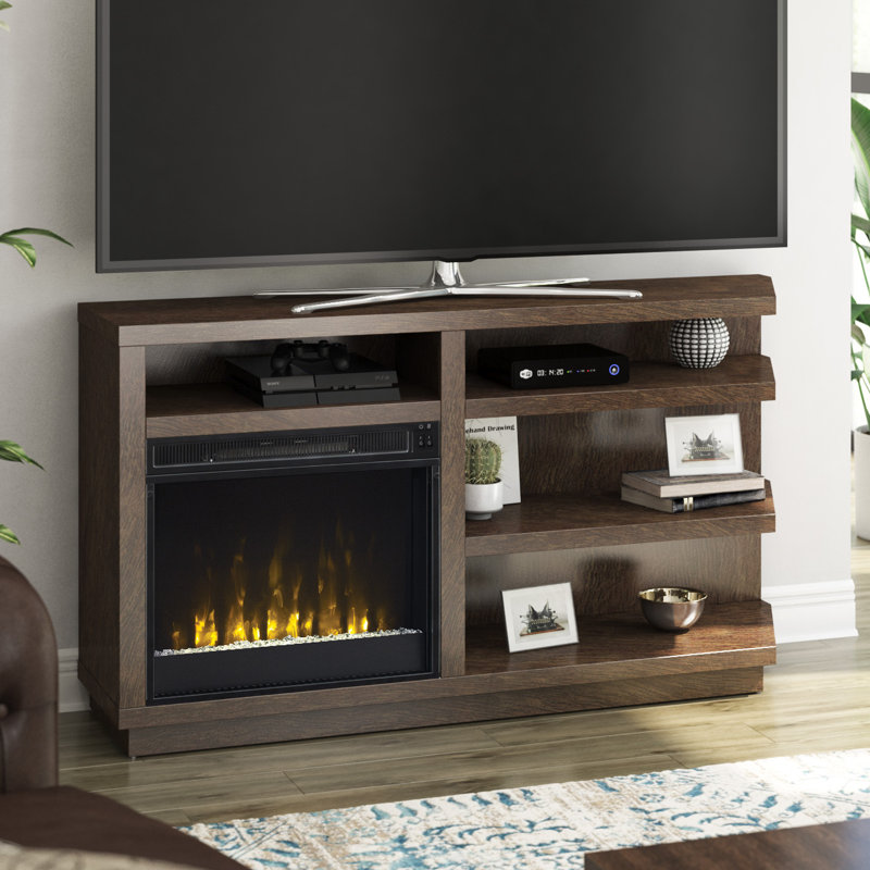 Latitude Run Blytheswood Tv Stand For Tvs Up To 65 With Electric Fireplace Included Reviews Wayfair