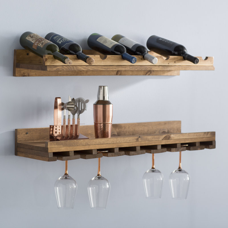 Trent Austin Design Berlyn 8 Bottle Solid Wood Wall Mounted Wine