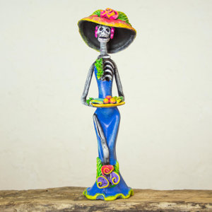 Fair Trade Day of the Dead Catrina the Temptress' Crafted by Hand  Ceramic Figurine Sculpture