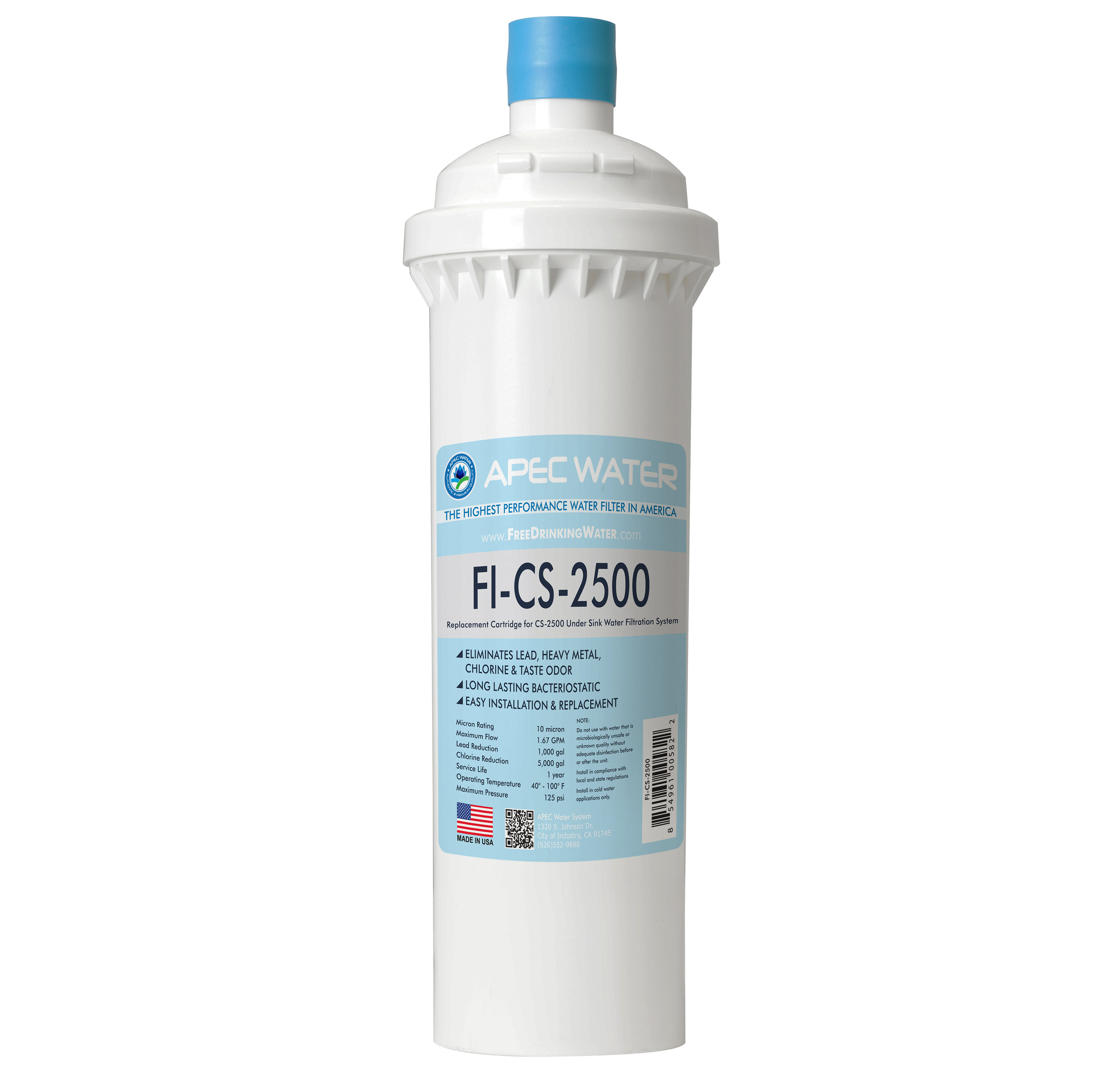 CS-2500 Premium Quality US Made Filter APEC Water Systems APEC Ultra High Capacity Under Sink Water Filtration System