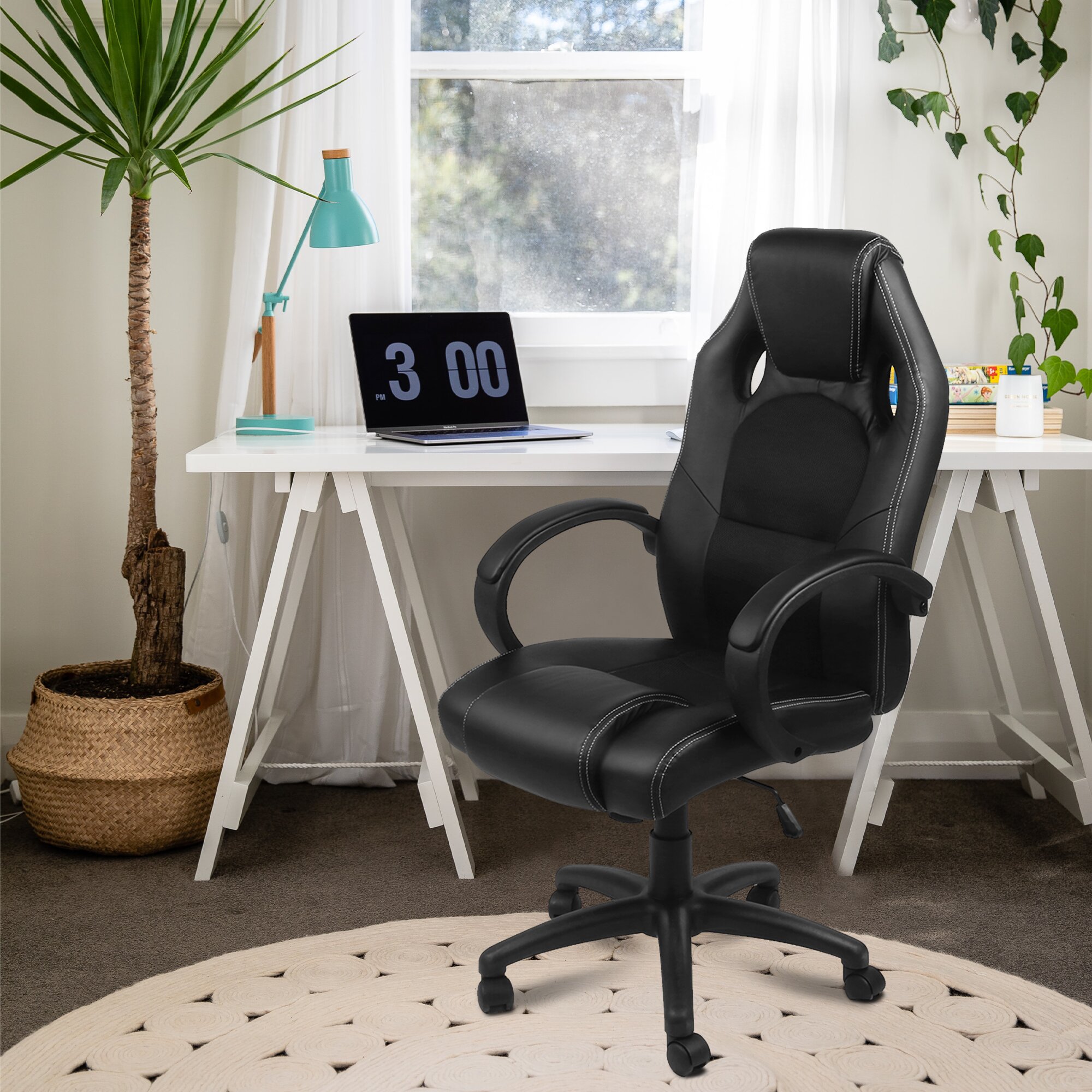 Gaming Computer Ergonomic Chair Swivel Office Chair Recliner Leather Desk Chairs 